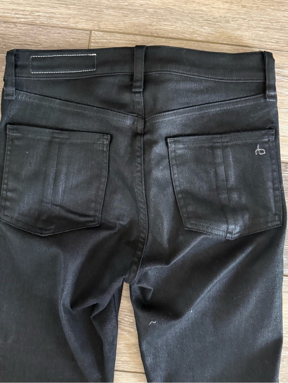 rag & bone Black Coated High-Rise Skinny Jeans - Picture 5 of 5